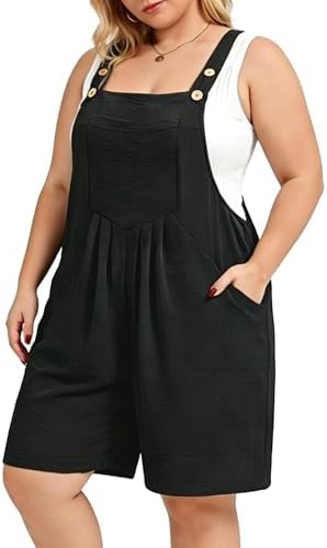 Short overall romper with adjustable straps