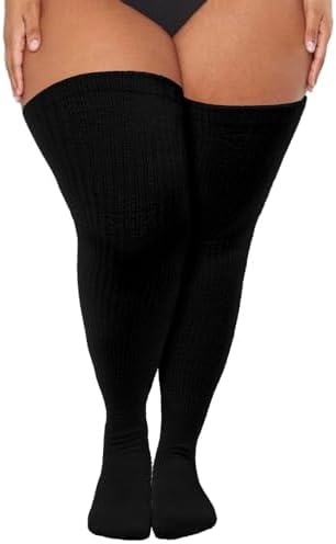 Soft plus size thigh high socks