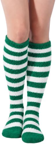 Striped plush fleece leg warmers