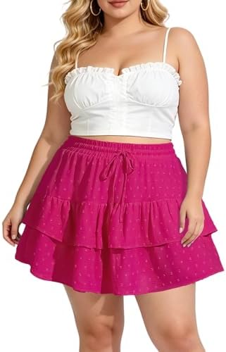 Tiered boho mini skort with drawstrings