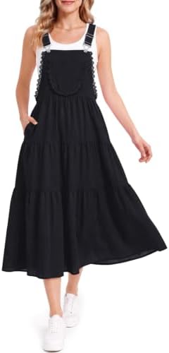 Tiered lace overall jumper dress