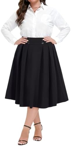 Vintage A line midi skirt with buttons